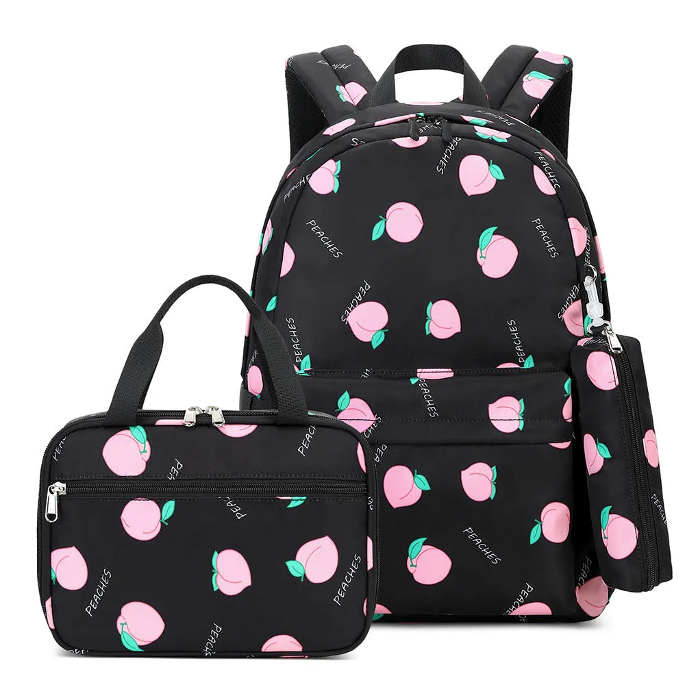 2022 Girls' Fashion Printing Backpack Bookbag for School Cute Nylon Schoolbag