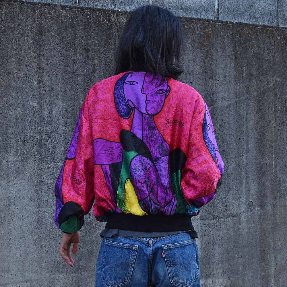 90’s PMB Picasso ペイズリー柄 サテンブルゾン ジャケット 230108H
