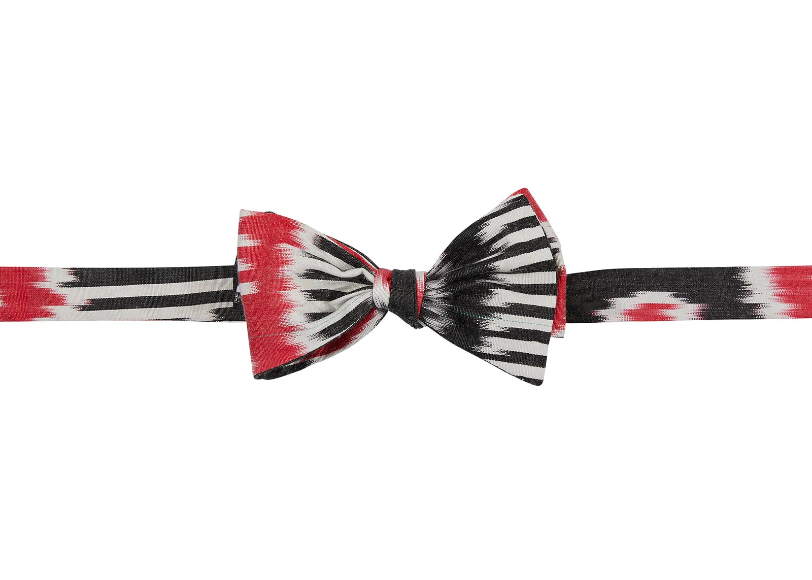 Athens Silk Ikat Bow Tie - Black, Red