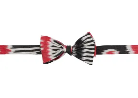 Athens Silk Ikat Bow Tie - Black, Red