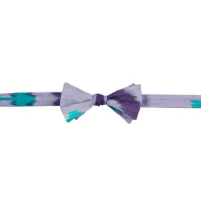Bacchus Silk Ikat Bow Tie - Lavender, Teal