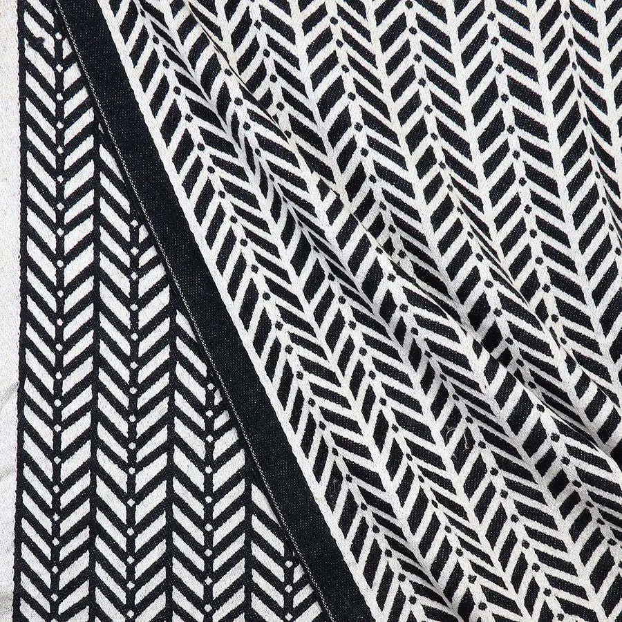 Black and ecru Chevron scarf