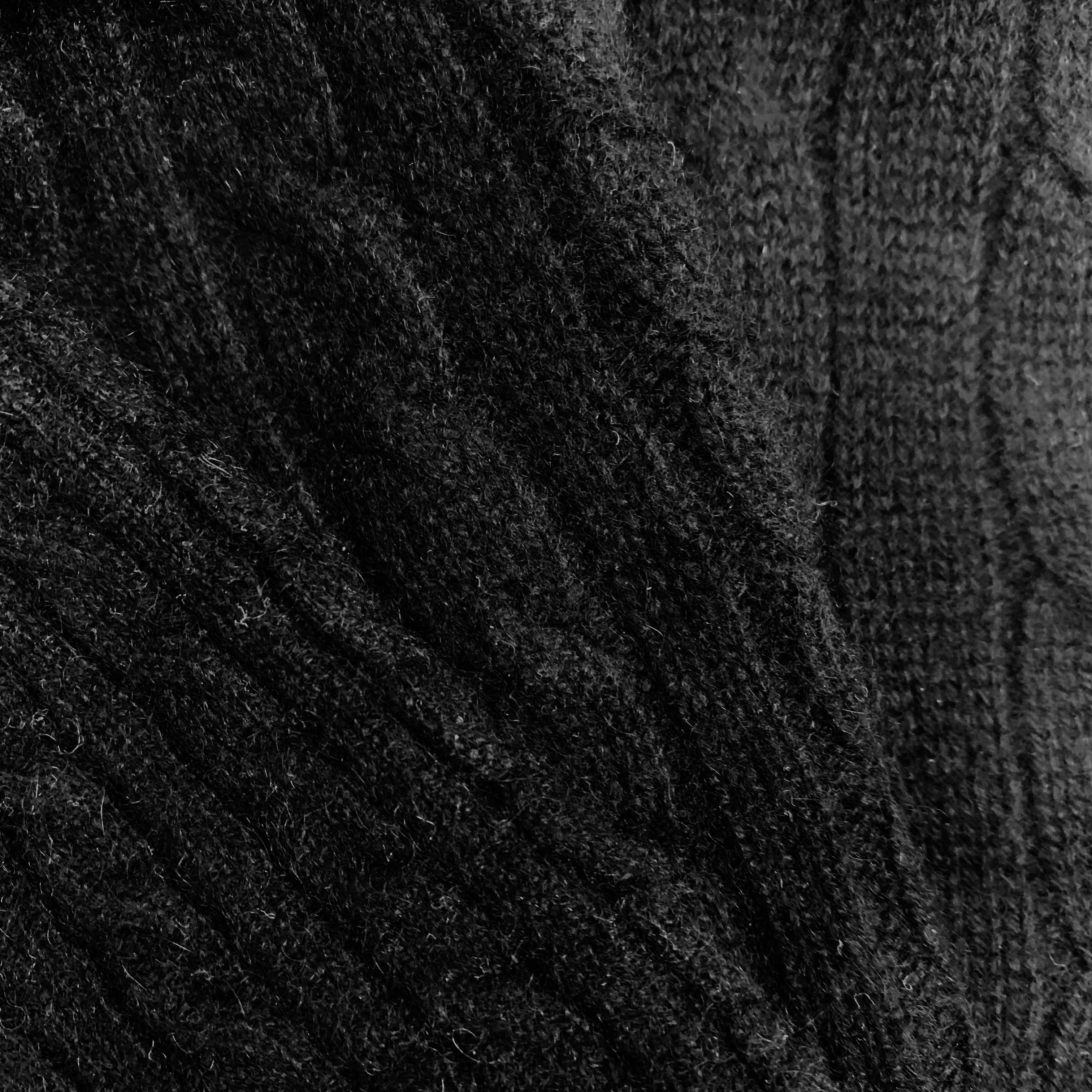 Black Cable Cashmere Fingerless Gloves