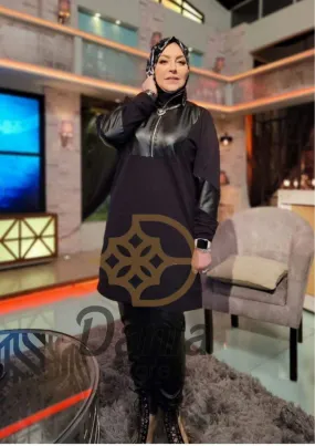 Black Winter Trousers in Leather