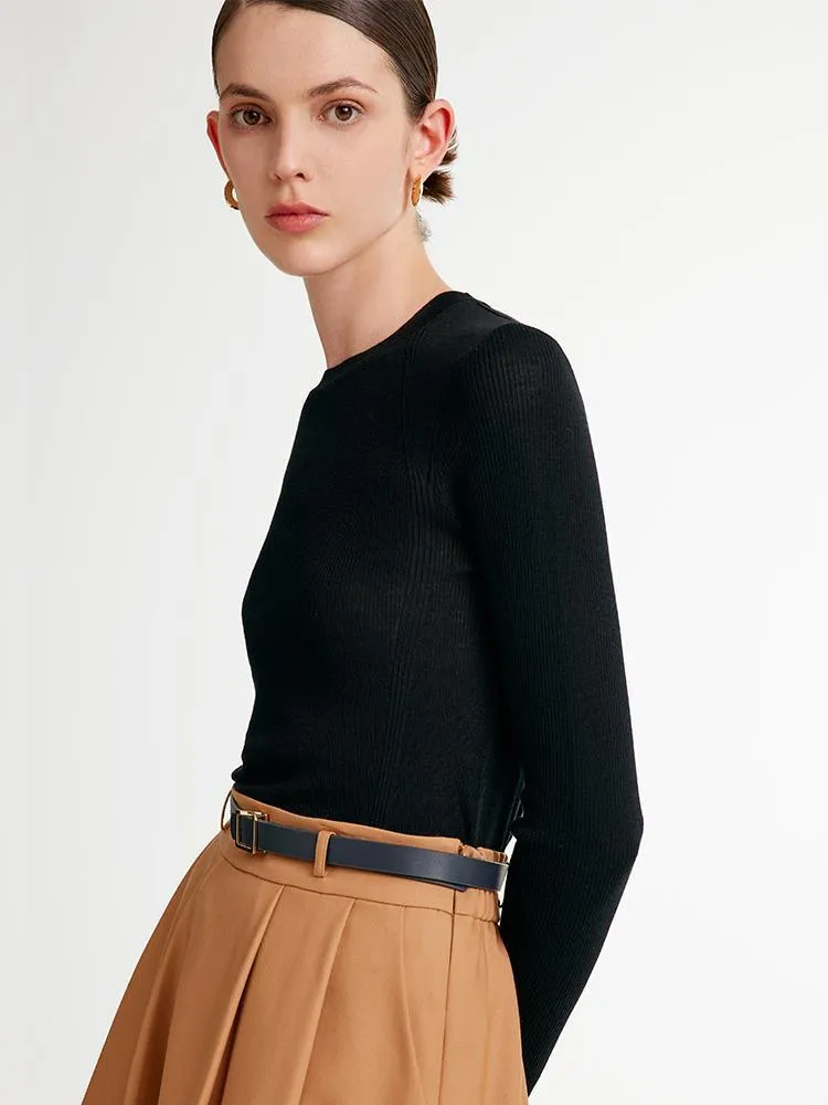 Black Woolen Bottom Sweater