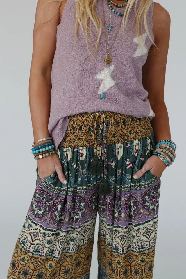 Blissful Bohemian Pants - Gold Multi