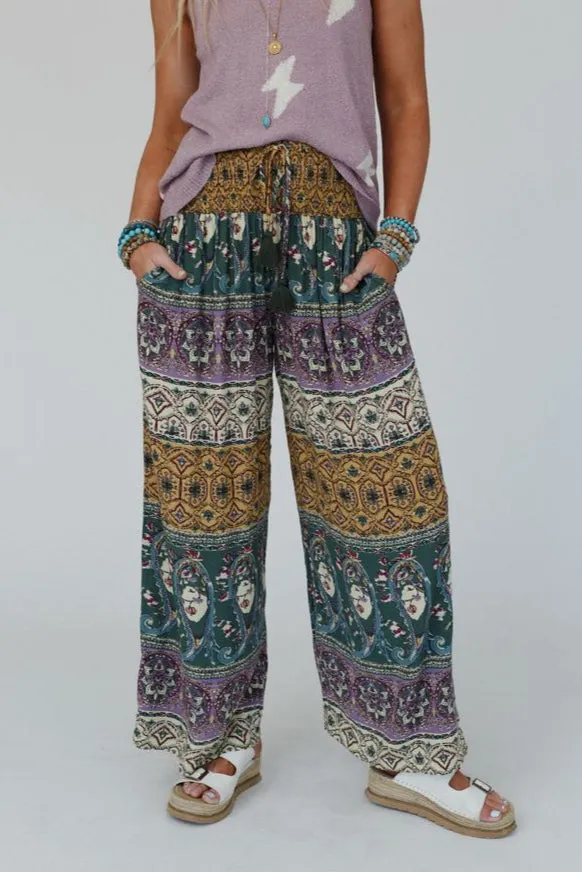 Blissful Bohemian Pants - Gold Multi