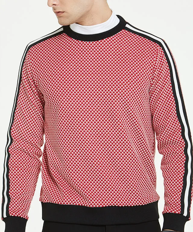 Bobo Jacquard Windproof Round Sweat - Red