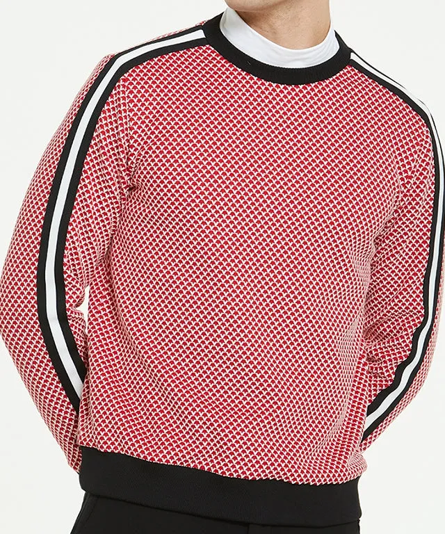 Bobo Jacquard Windproof Round Sweat - Red