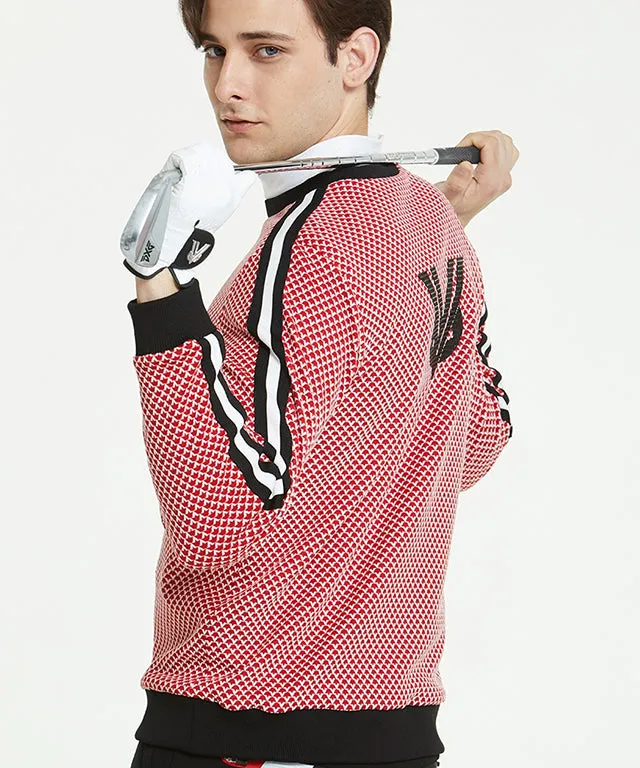 Bobo Jacquard Windproof Round Sweat - Red