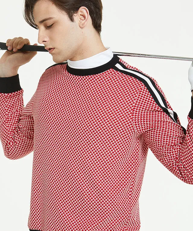 Bobo Jacquard Windproof Round Sweat - Red