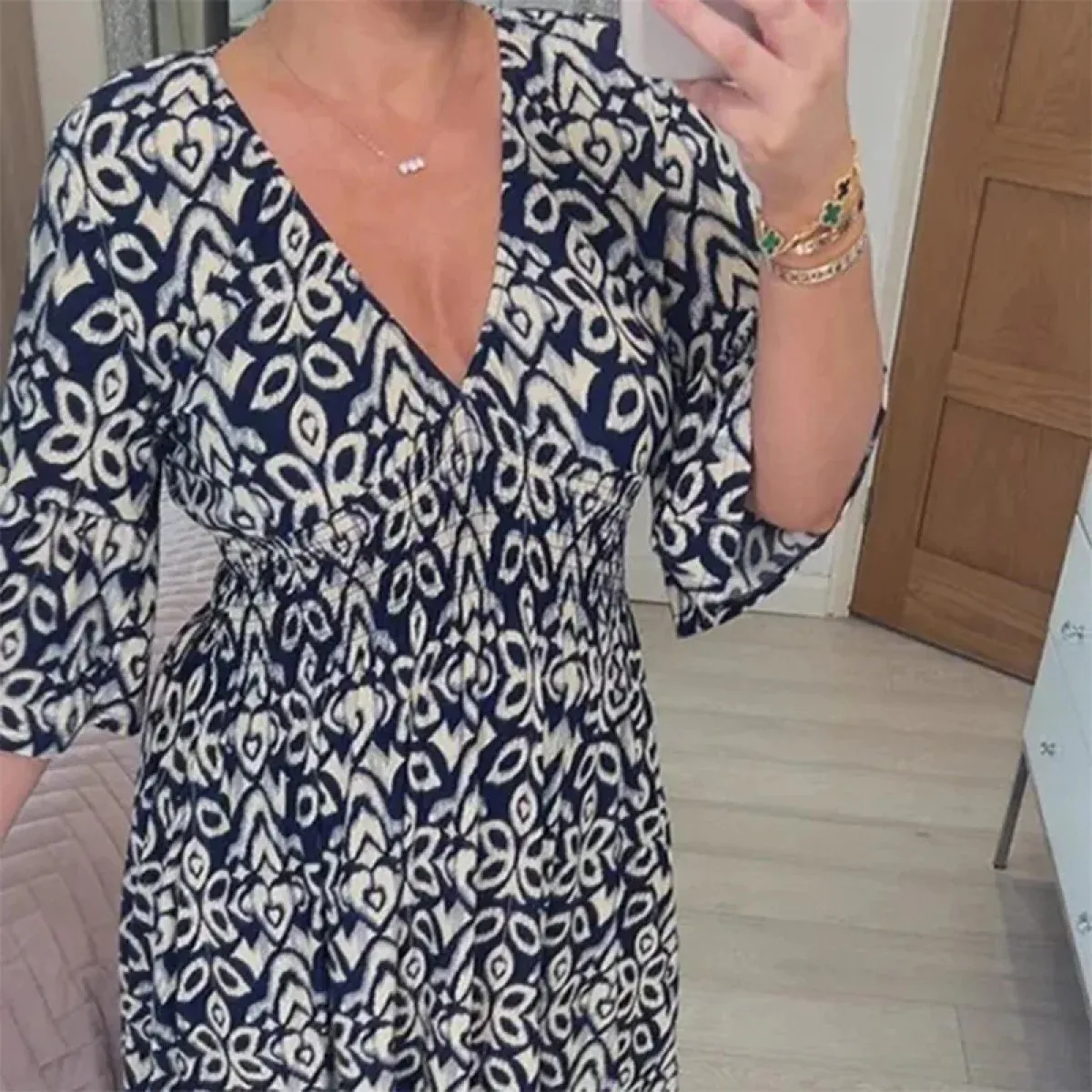 Bohemian Casual Print V-Neck Long Dress (Free Shipping)