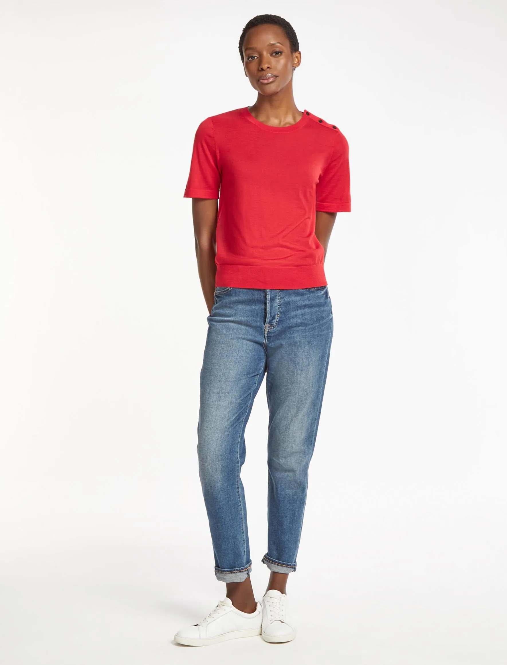Brooke Merino Wool Jumper - Crimson
