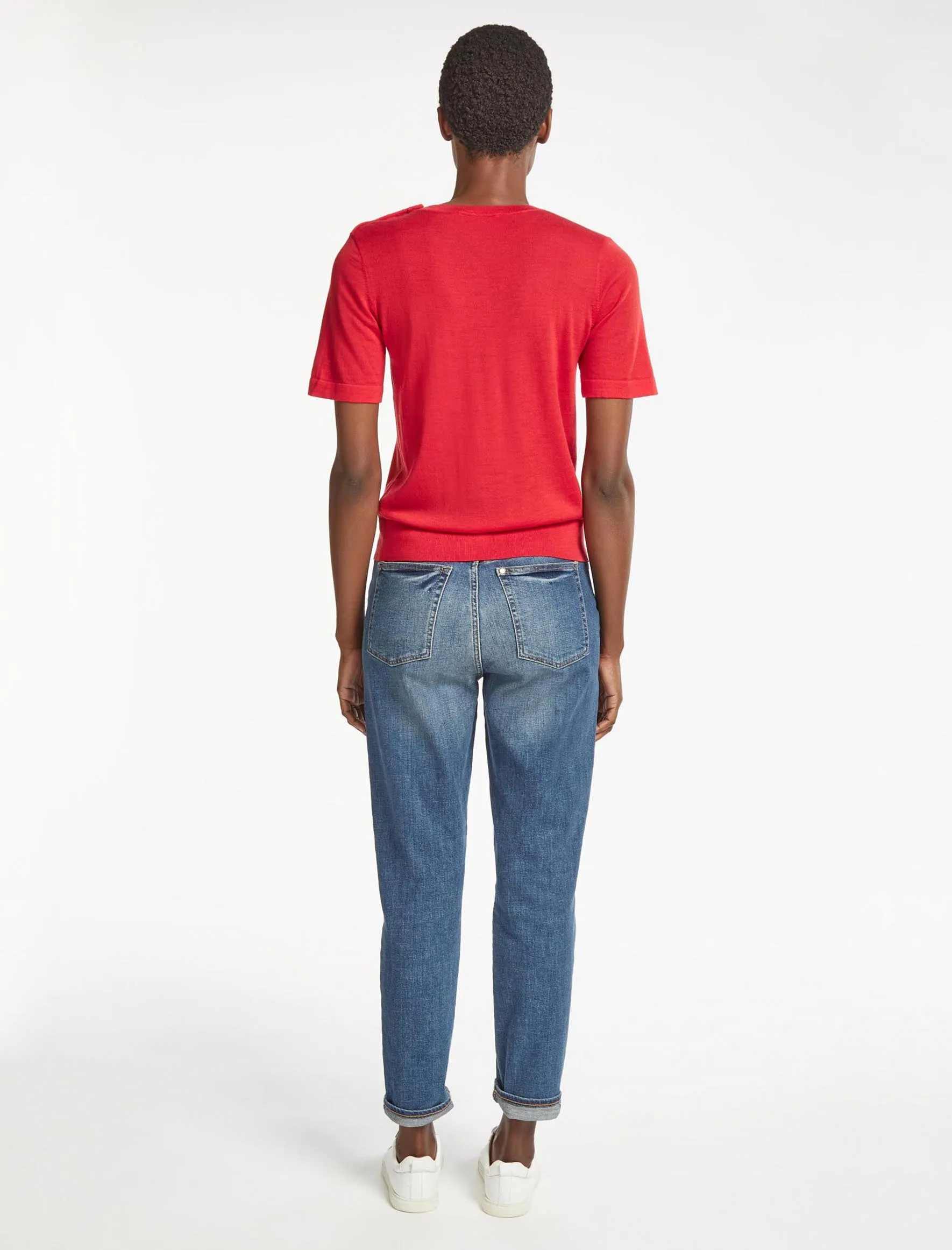 Brooke Merino Wool Jumper - Crimson