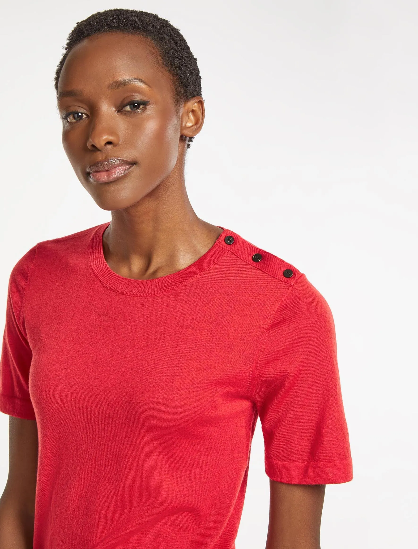 Brooke Merino Wool Jumper - Crimson