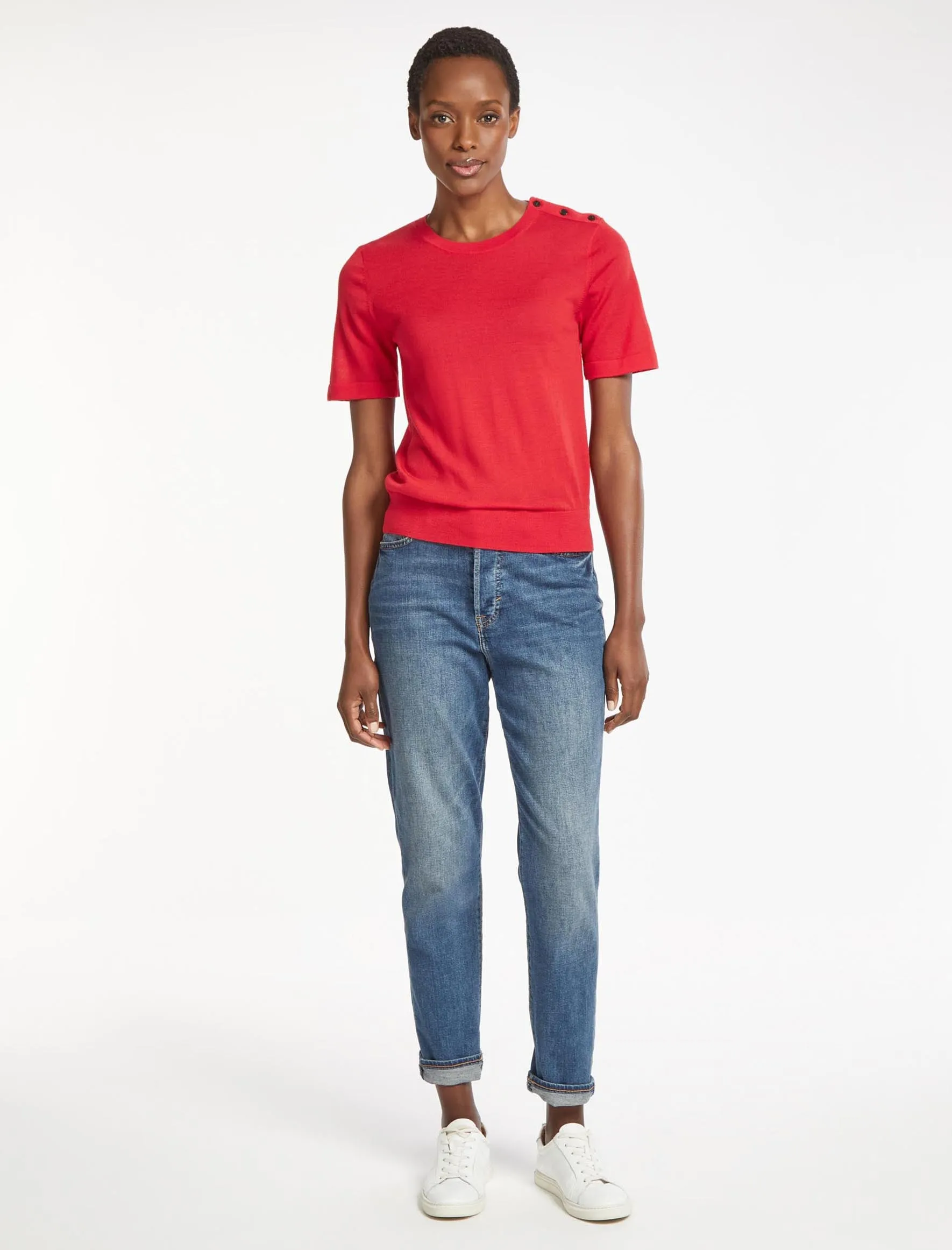 Brooke Merino Wool Jumper - Crimson