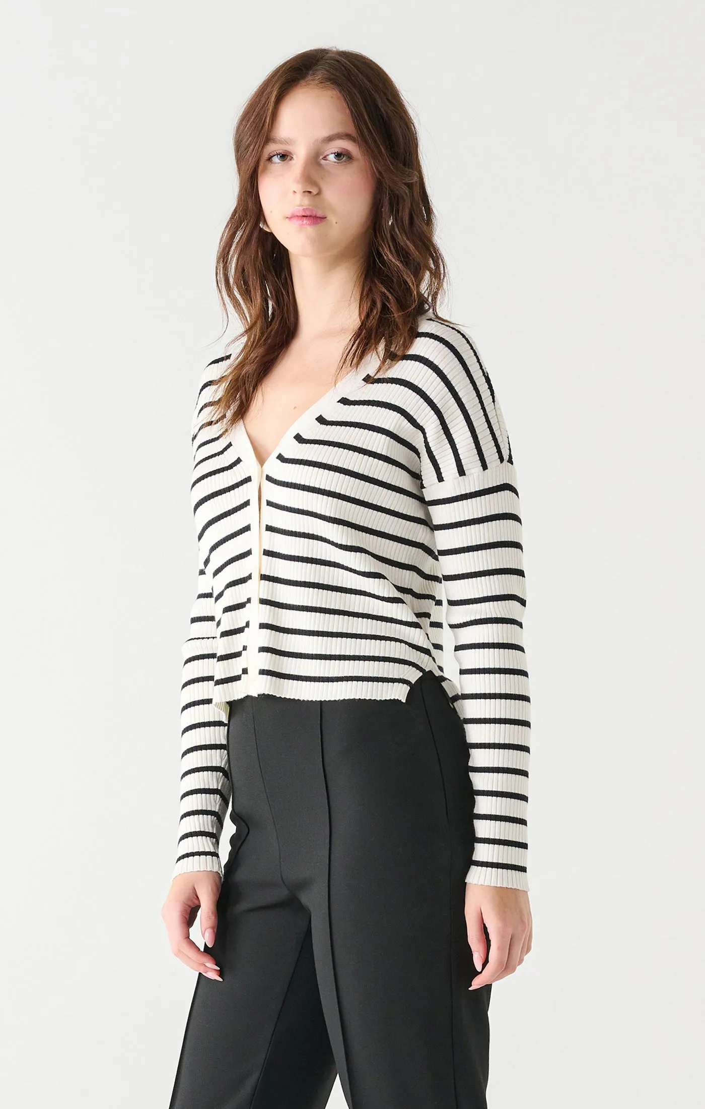BT2327252 Ribbed Stripe Cardigan