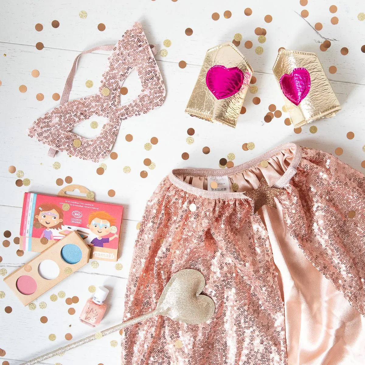 Cape Dress Up - Cooper Pink Sequin W/Mask