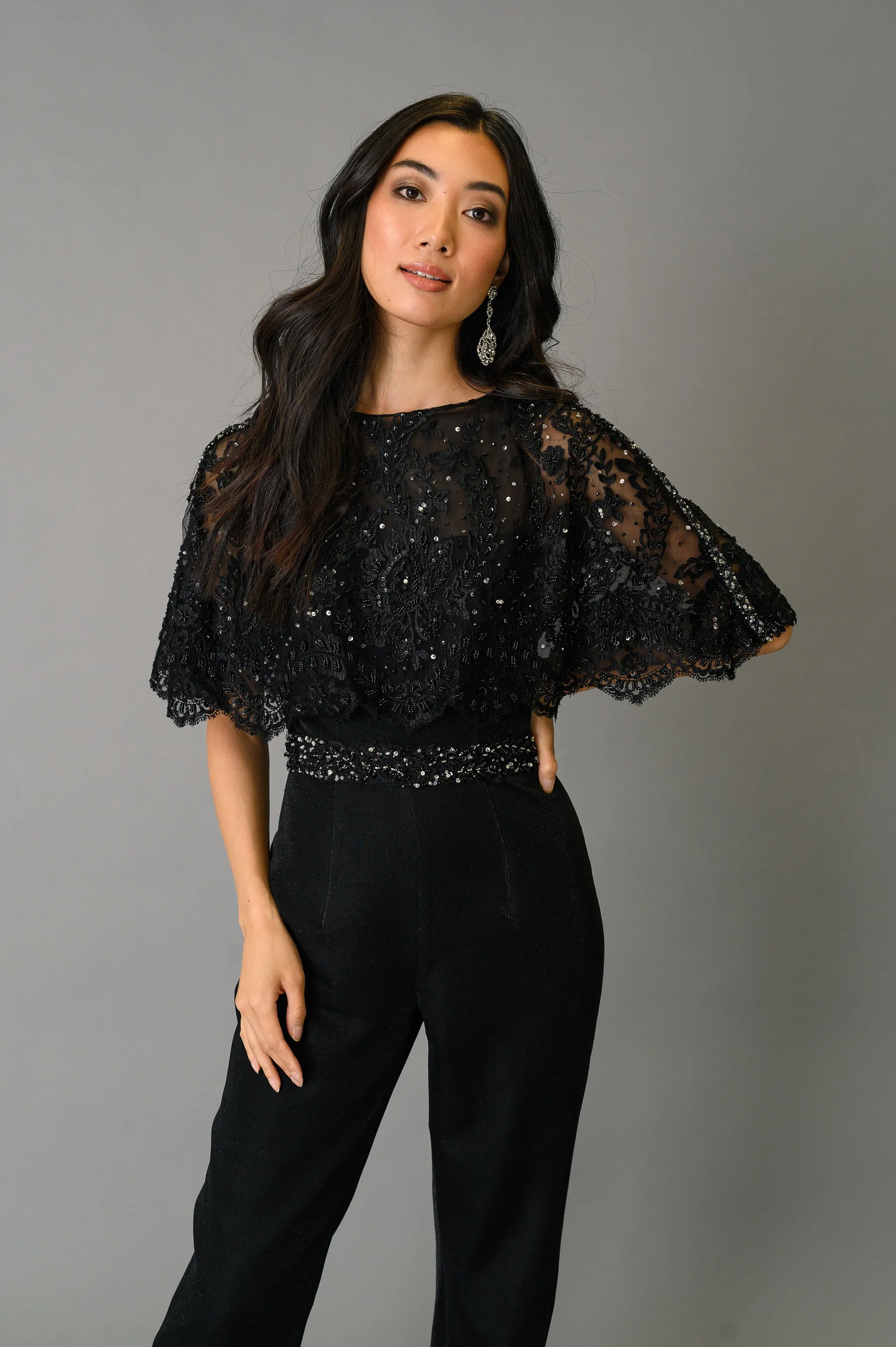 Cape Style Jumpsuit Women Dress