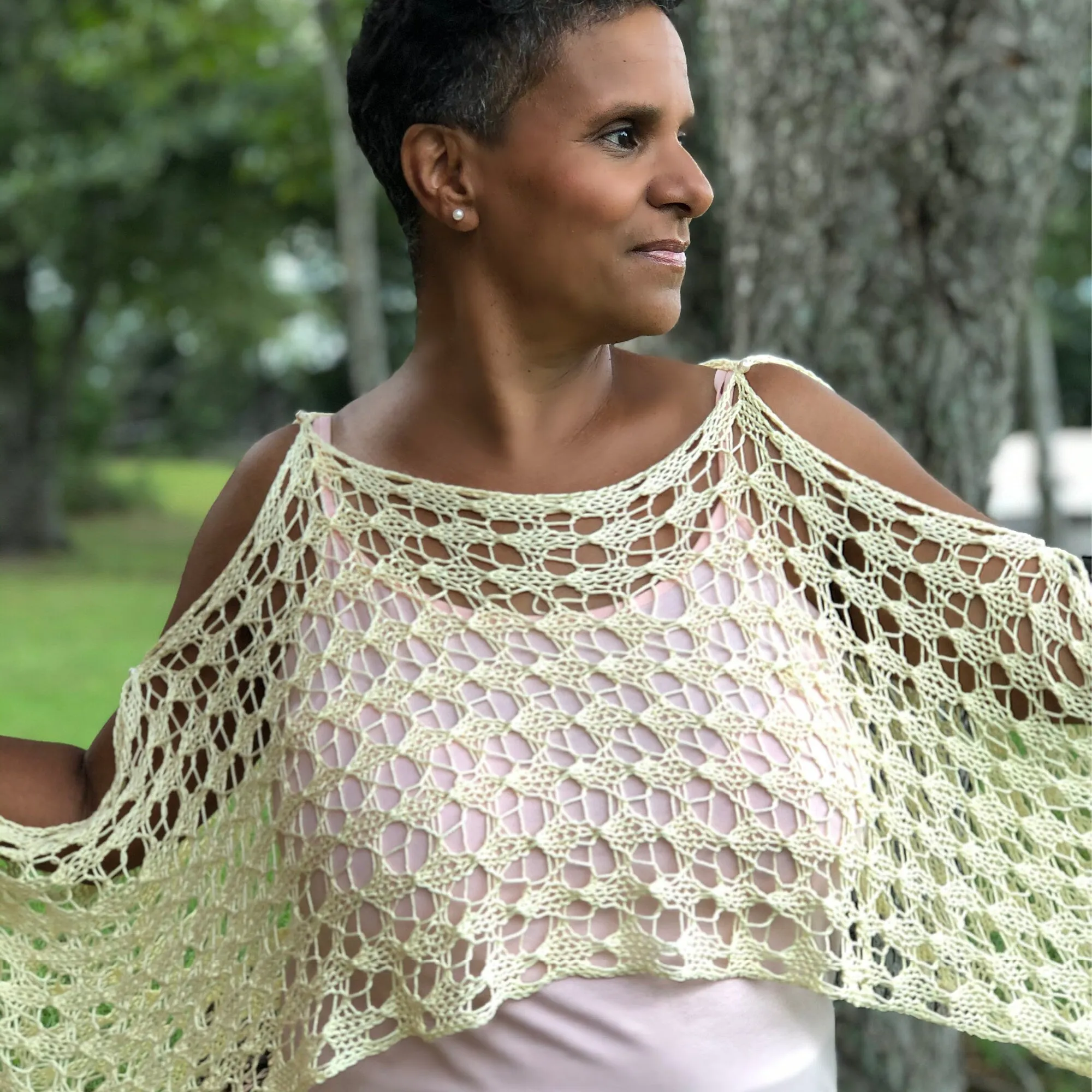 Center Double Decrease Lace Crop Top Cover Poncho Pattern