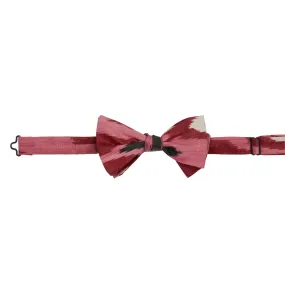 Cerise Silk Ikat Bow Tie - Pink, Red, Black, White