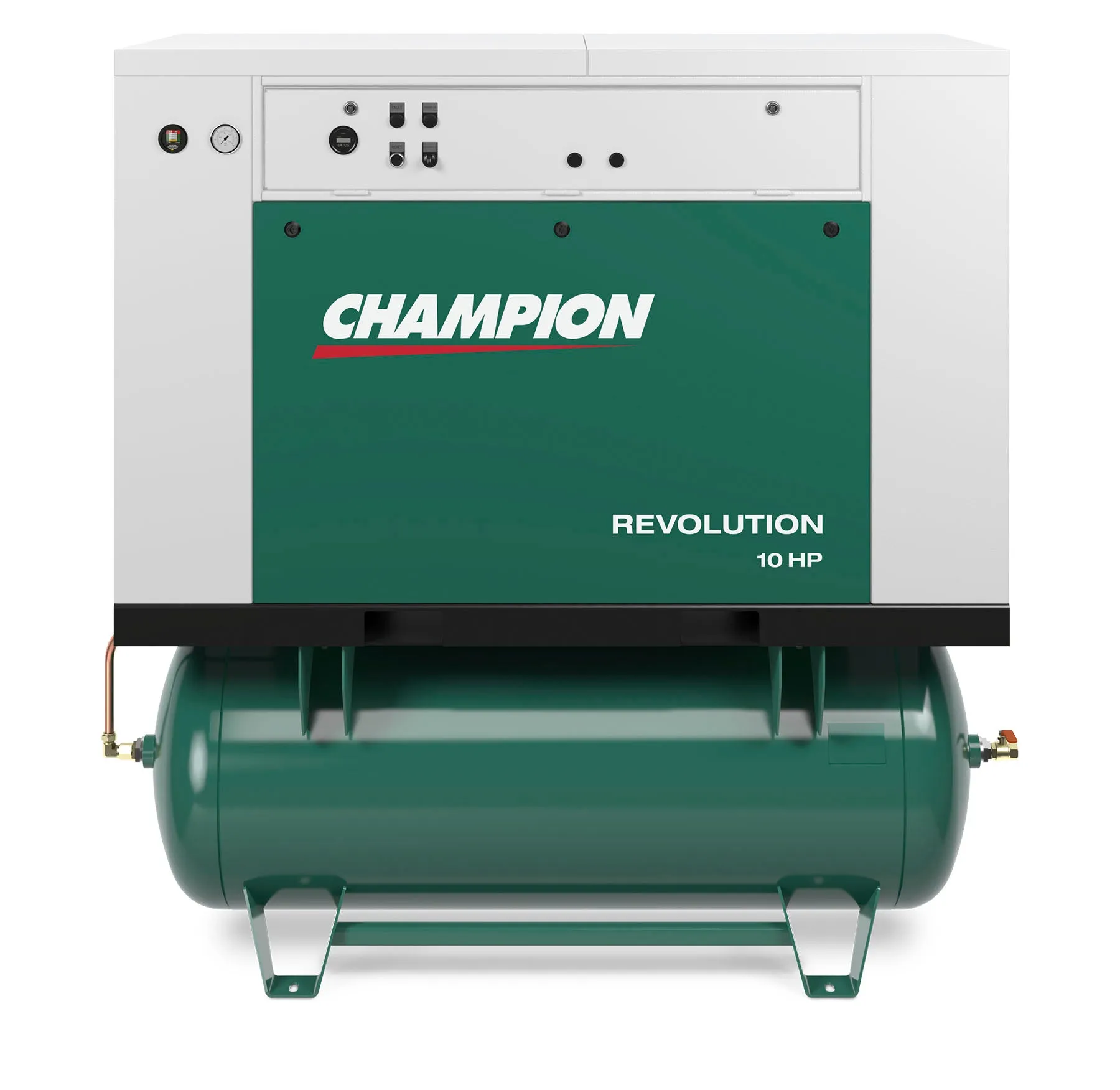 Champion HQR10-12 Revolution 10hp Quiet Enclosed Reciprocating Air Compressor, 120 Gallon Air Receiver, 33.5 CFM @ 175 PSI, 62 dBa