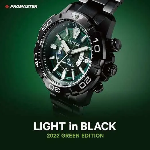 CITIZEN PROMASTER LIGHT IN BLACK 2022 GREEN EDITION MEN WATCH (600 LIMITED) AS7146-58W