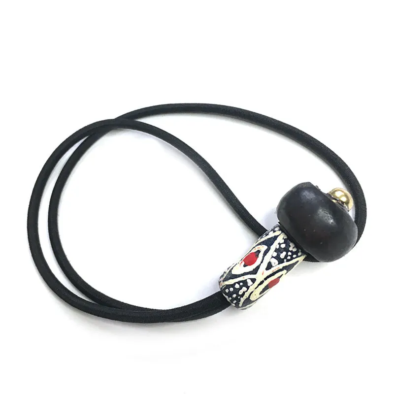 Colorful Krobo Bone Loc Ties Set of 4