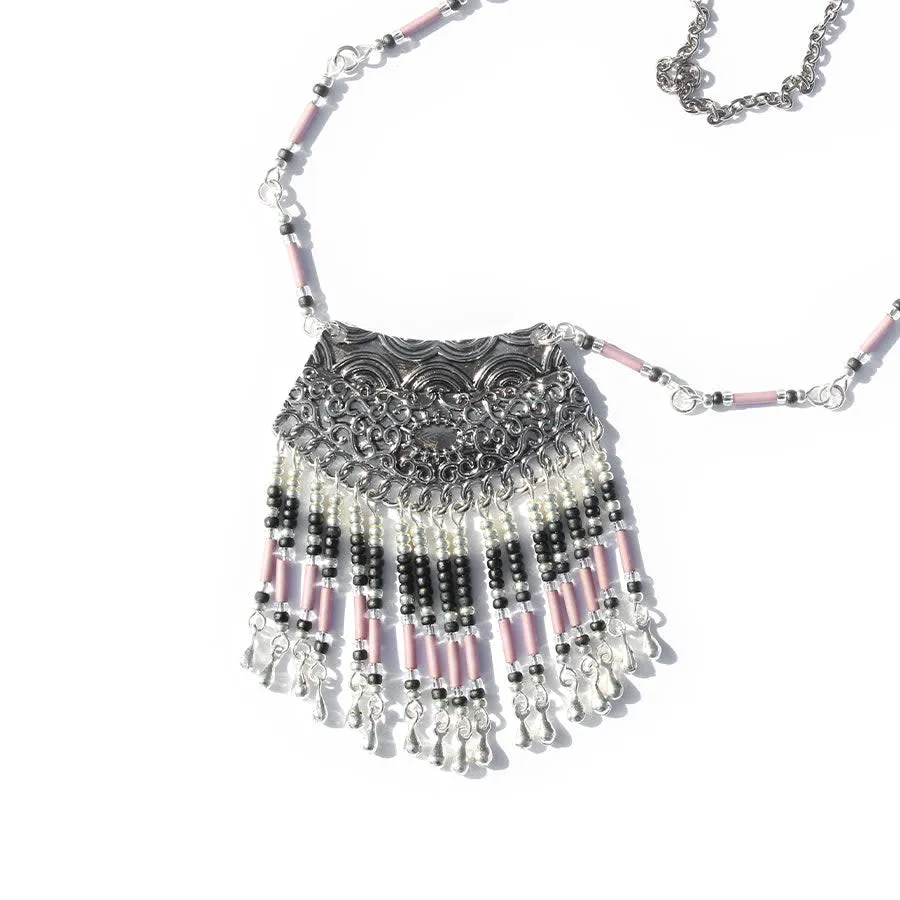 Cortina Fringe Bib Necklace Kit Limited Edition - Mauve and Black