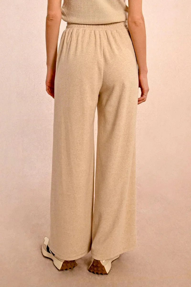 Elastic Waist Marled Pants