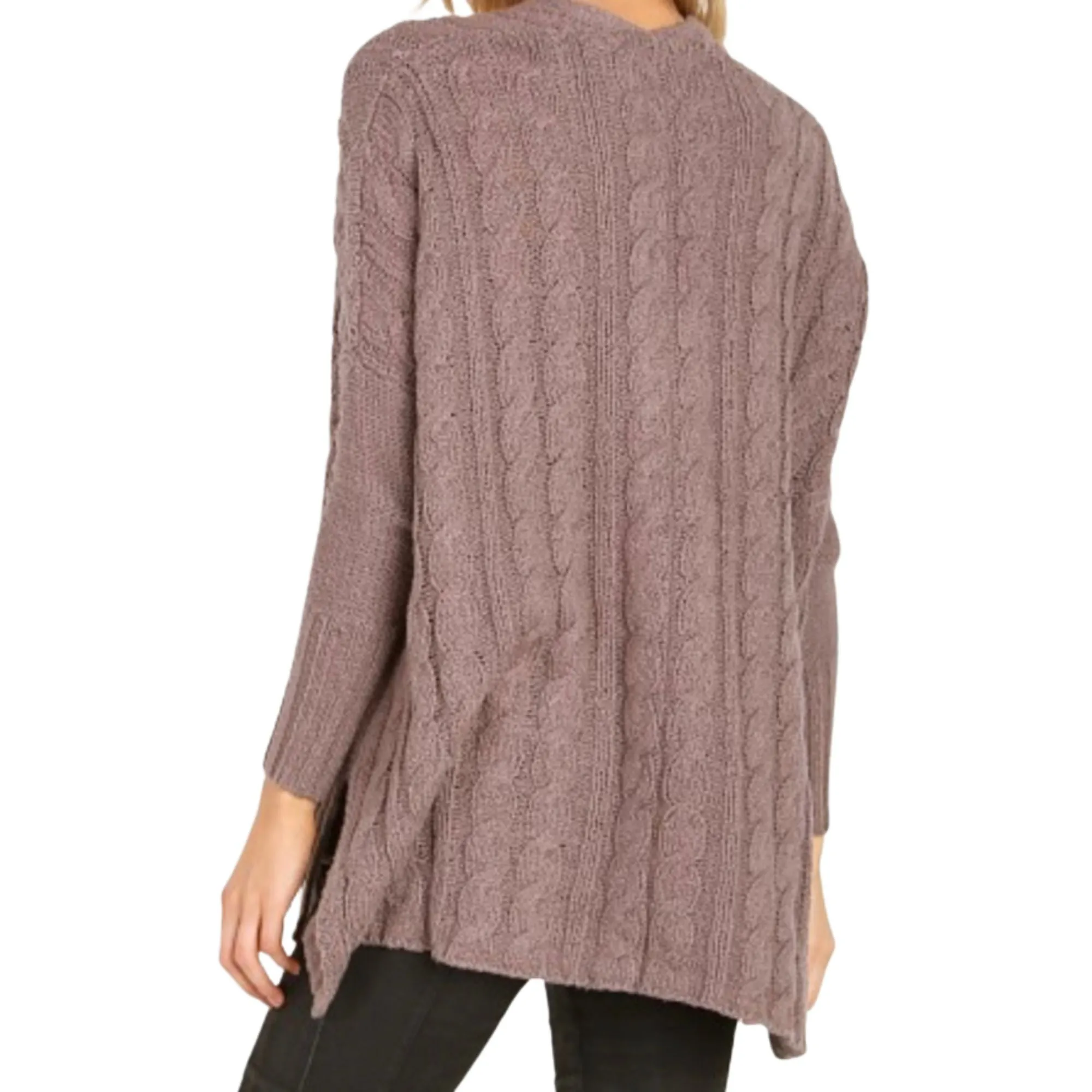 Free People Easy Cable V Neck Sweater
