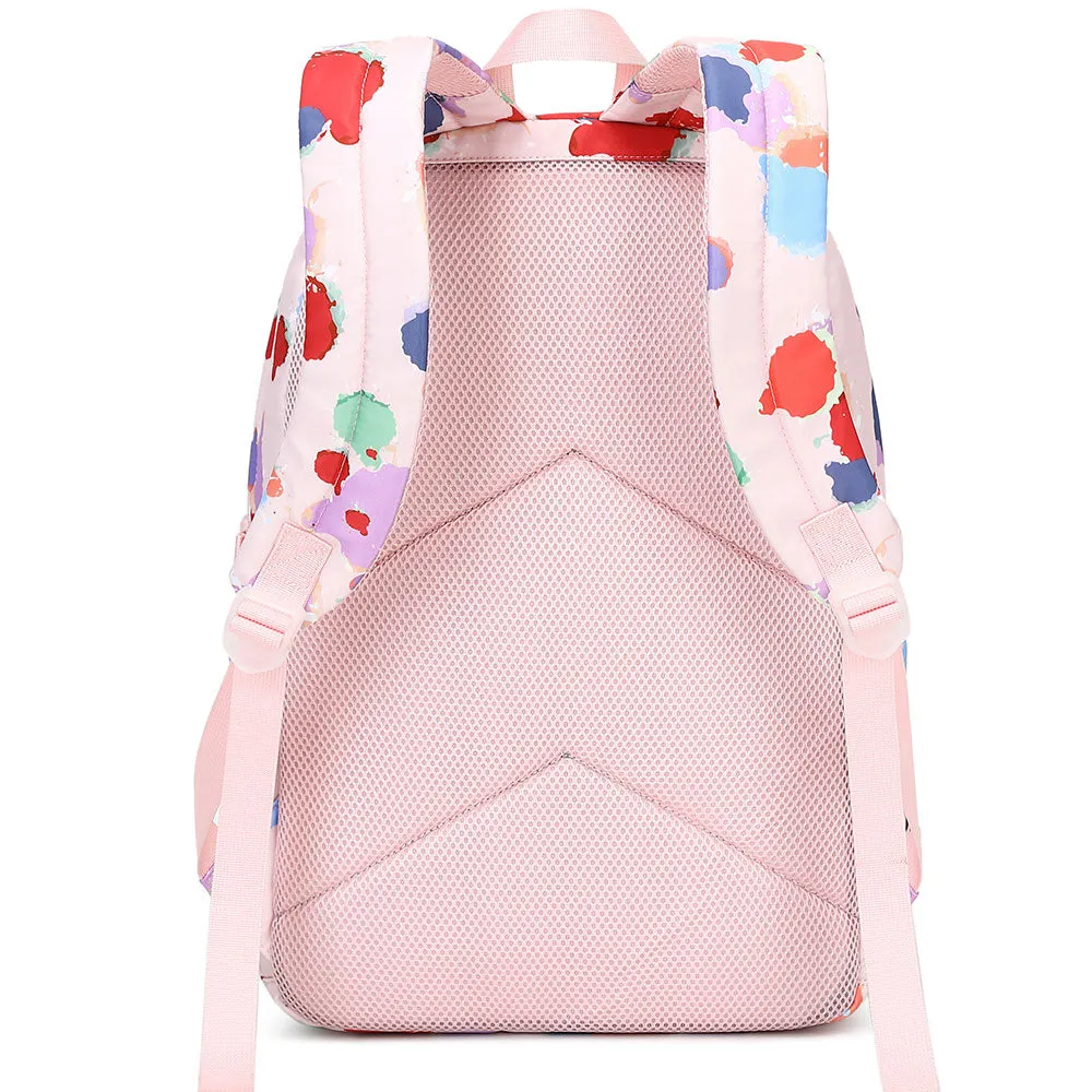 Girls' 3 Pieces Laptop Bookbag Cute Pringting Waterproof Backpack for School