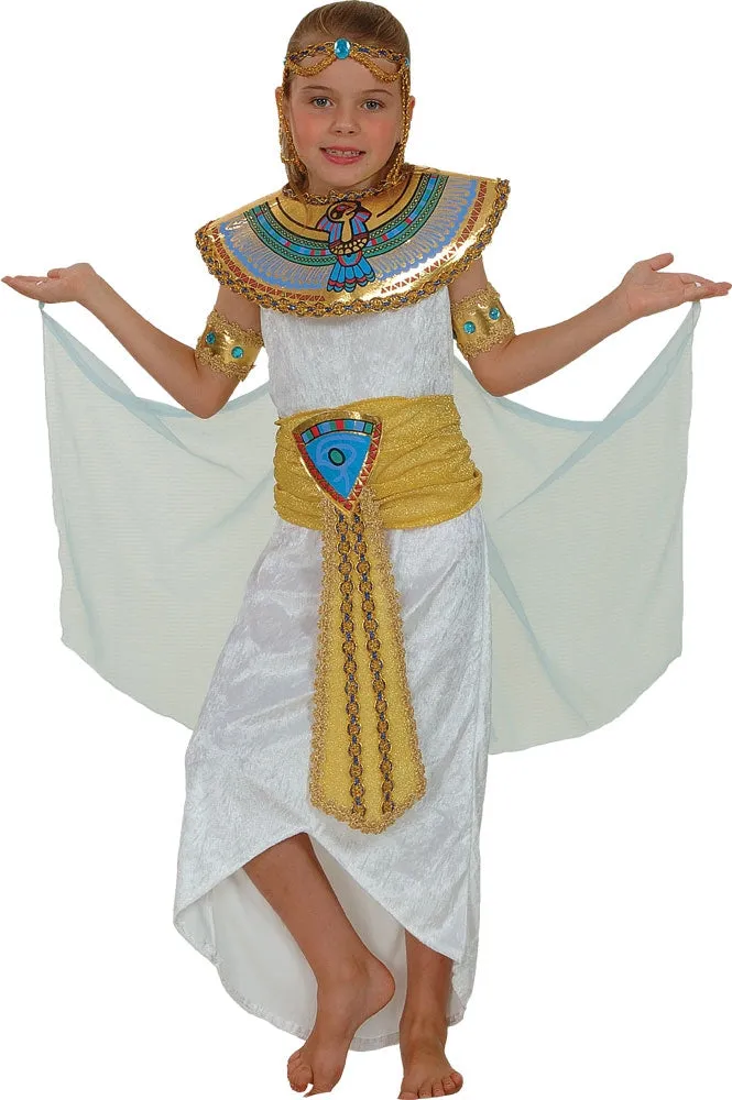 Girls Deluxe Egyptian Cleopatra Queen Historical Fancy Dress Costume