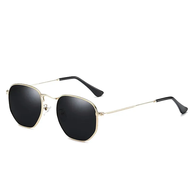 HBK Classic Polarized Sunglasses Men Retro Reflective Sun Glasses Women Square Metal Frame Eyewear Gafas Lunette De Soleil Femme