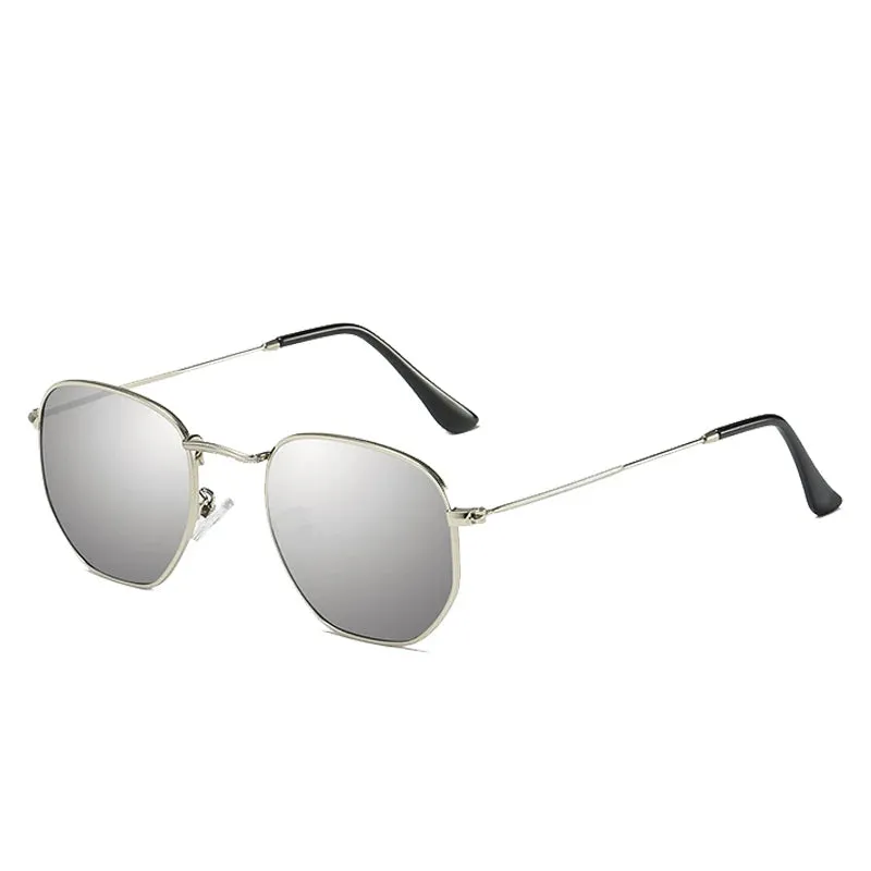 HBK Classic Polarized Sunglasses Men Retro Reflective Sun Glasses Women Square Metal Frame Eyewear Gafas Lunette De Soleil Femme