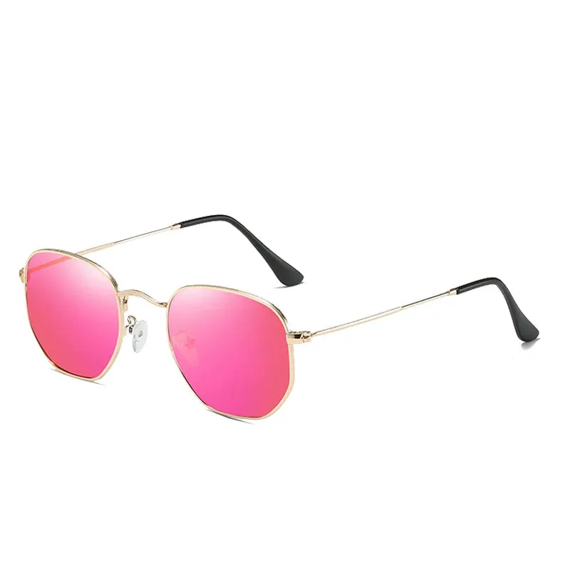 HBK Classic Polarized Sunglasses Men Retro Reflective Sun Glasses Women Square Metal Frame Eyewear Gafas Lunette De Soleil Femme