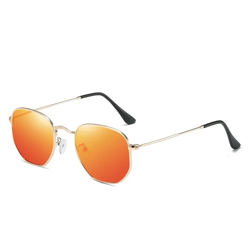 HBK Classic Polarized Sunglasses Men Retro Reflective Sun Glasses Women Square Metal Frame Eyewear Gafas Lunette De Soleil Femme