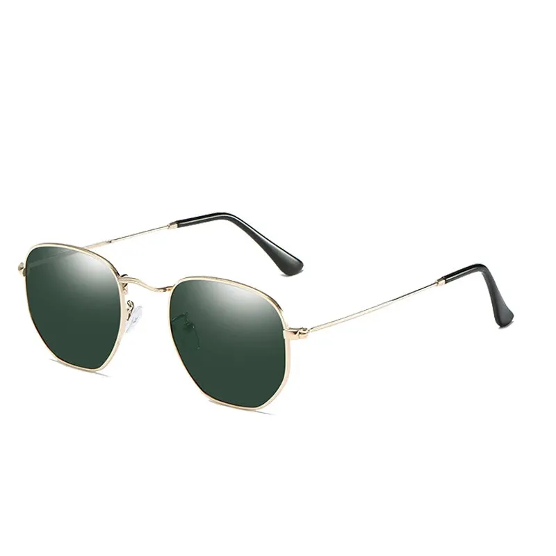 HBK Classic Polarized Sunglasses Men Retro Reflective Sun Glasses Women Square Metal Frame Eyewear Gafas Lunette De Soleil Femme
