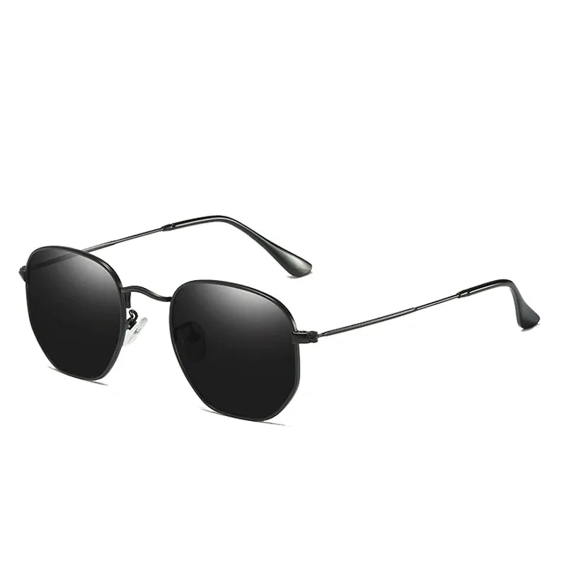 HBK Classic Polarized Sunglasses Men Retro Reflective Sun Glasses Women Square Metal Frame Eyewear Gafas Lunette De Soleil Femme