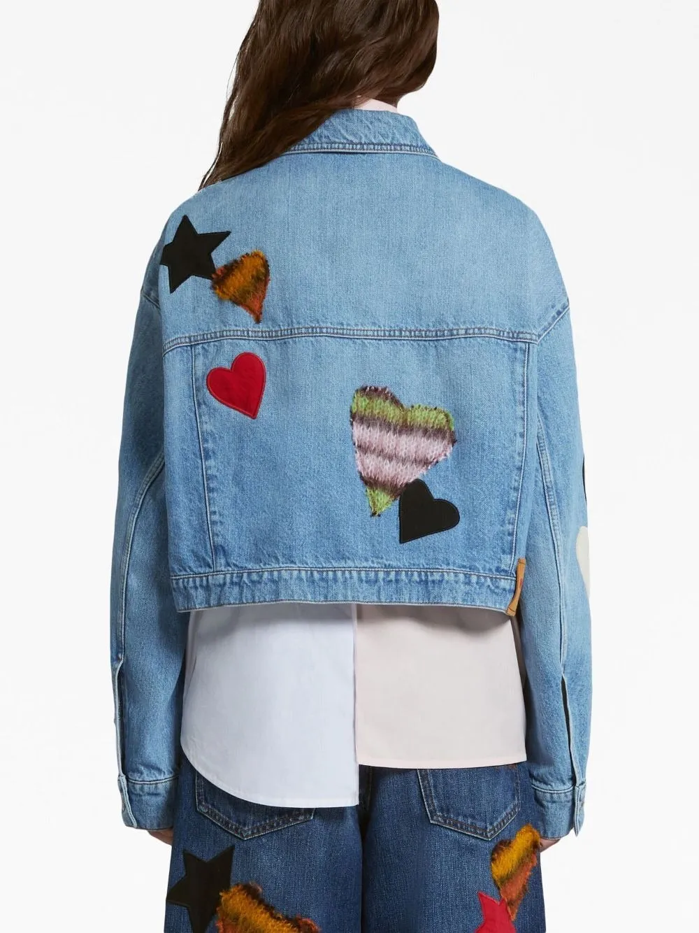 HEART PATCHS-DETAIL DENIM JACKET