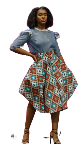 High-Low Native Print Skirt