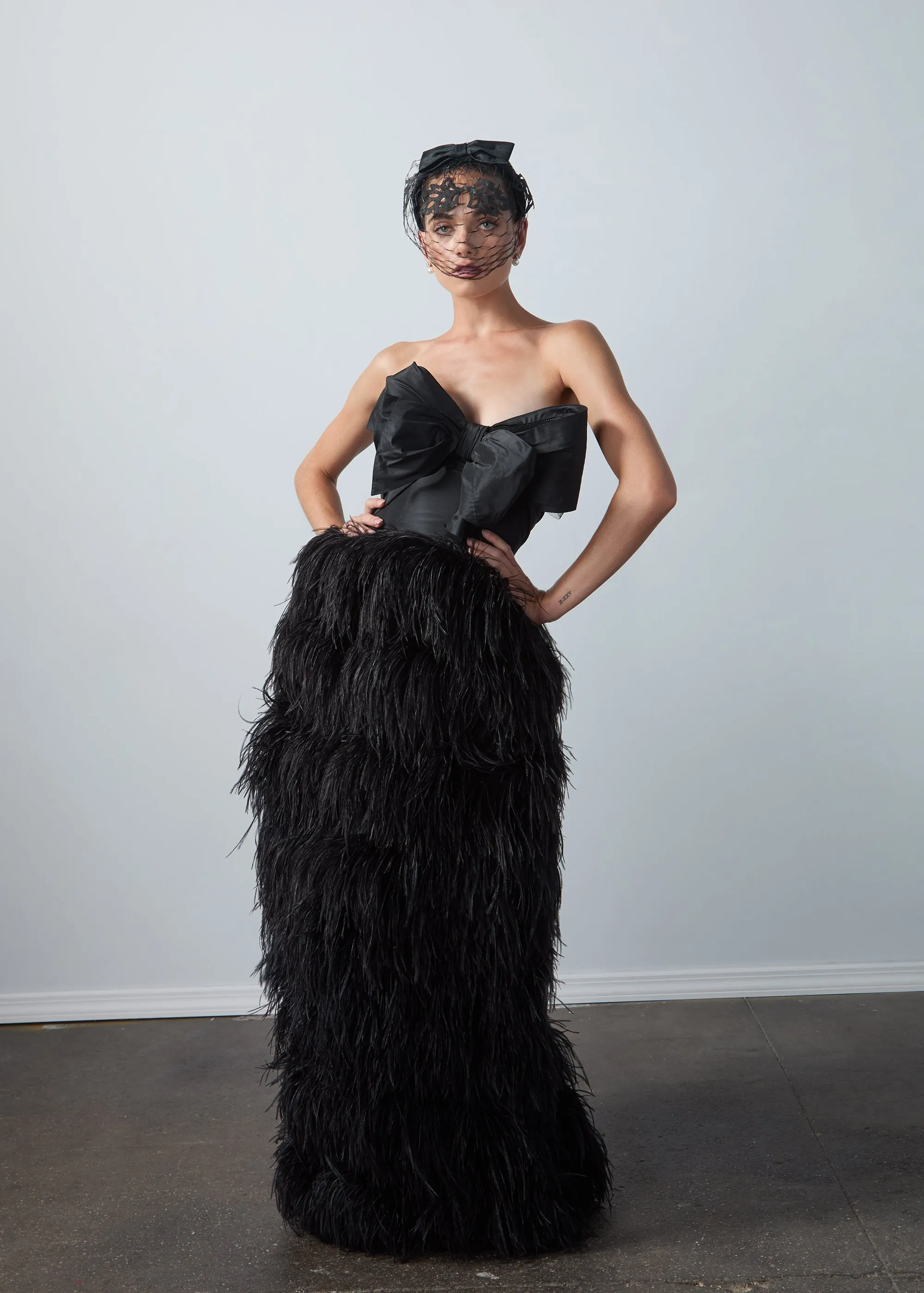 Jennifer Behr x New York Vintage Maida Headpiece -- Black