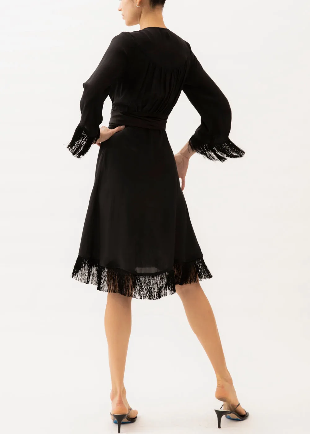Jessica Short Black Fringe Dress