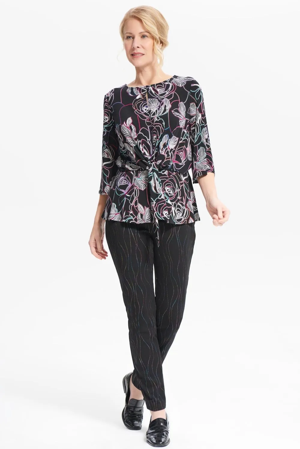 Joseph Ribkoff Pant 214297 Black/Multi