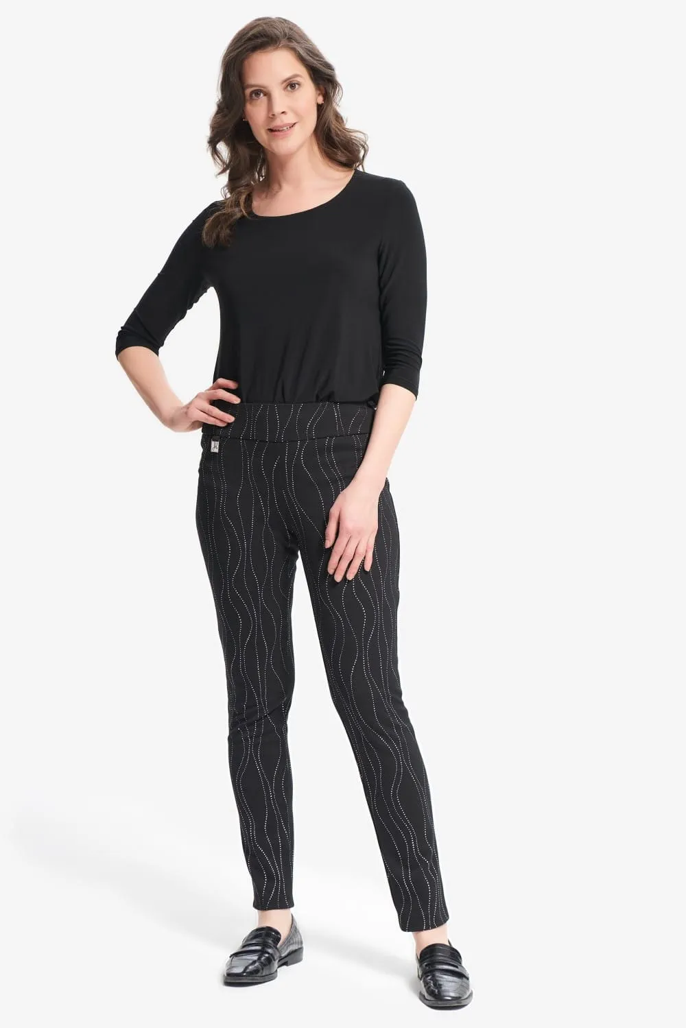 Joseph Ribkoff Pant 214297 Black/Multi