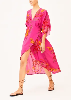 Katherine Pink Silk Floral Dress