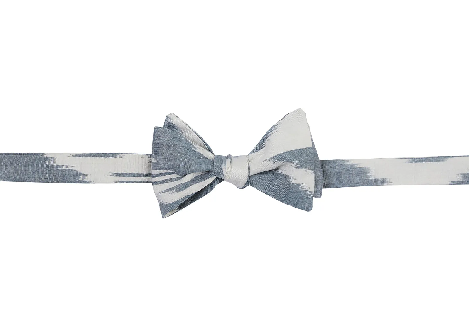 Keswick Silk Ikat Bow Tie - Grey, White
