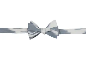 Keswick Silk Ikat Bow Tie - Grey, White