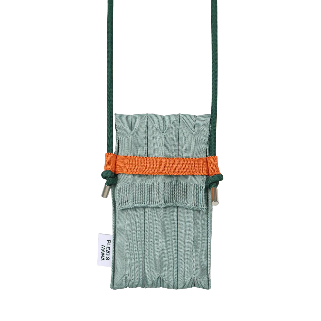 Knit Pleated Phone Bag made from Recycled Ocean Plastic - Sage