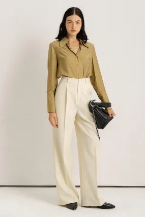 Kress Straight Collared Neck Silk Shirt